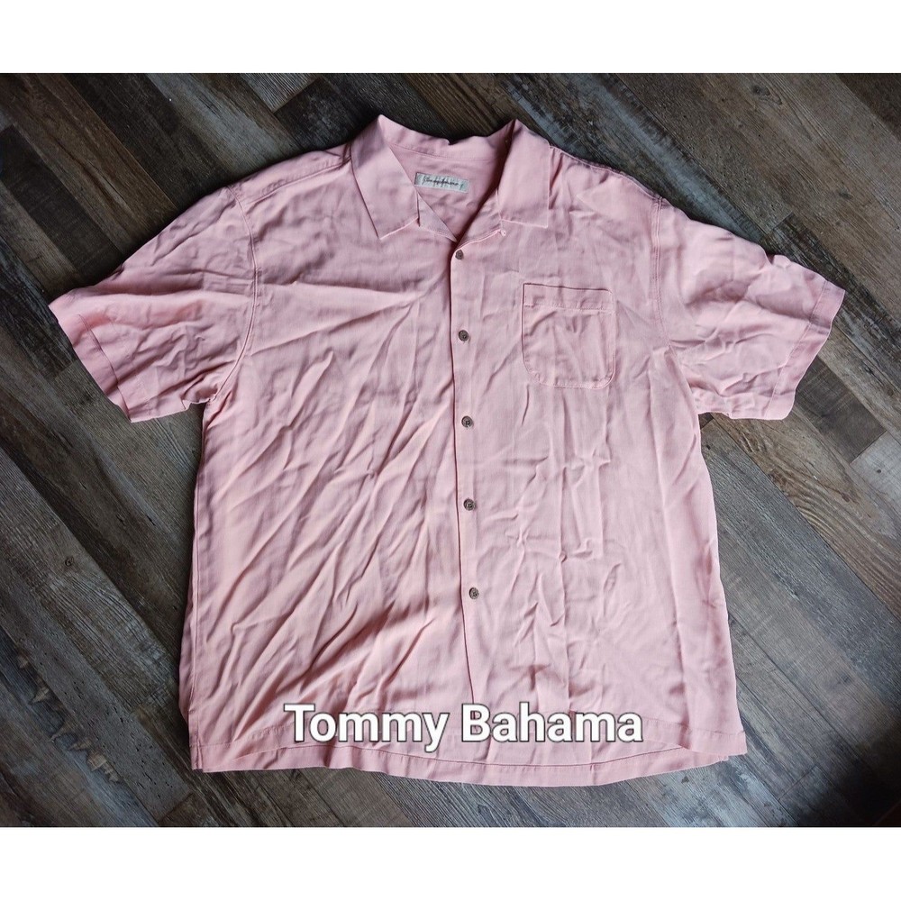 Tommy Bahama Big & Tall Silk Camp Shirt 3XL Pink